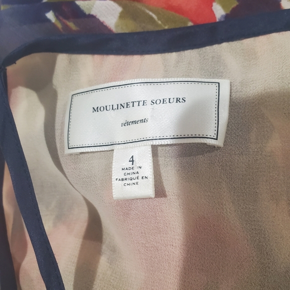 ANTHROPOLOGIE Moulinette Soeurs Pond Reflections Silk Dress Sz. 4 - Picture 6 of 14